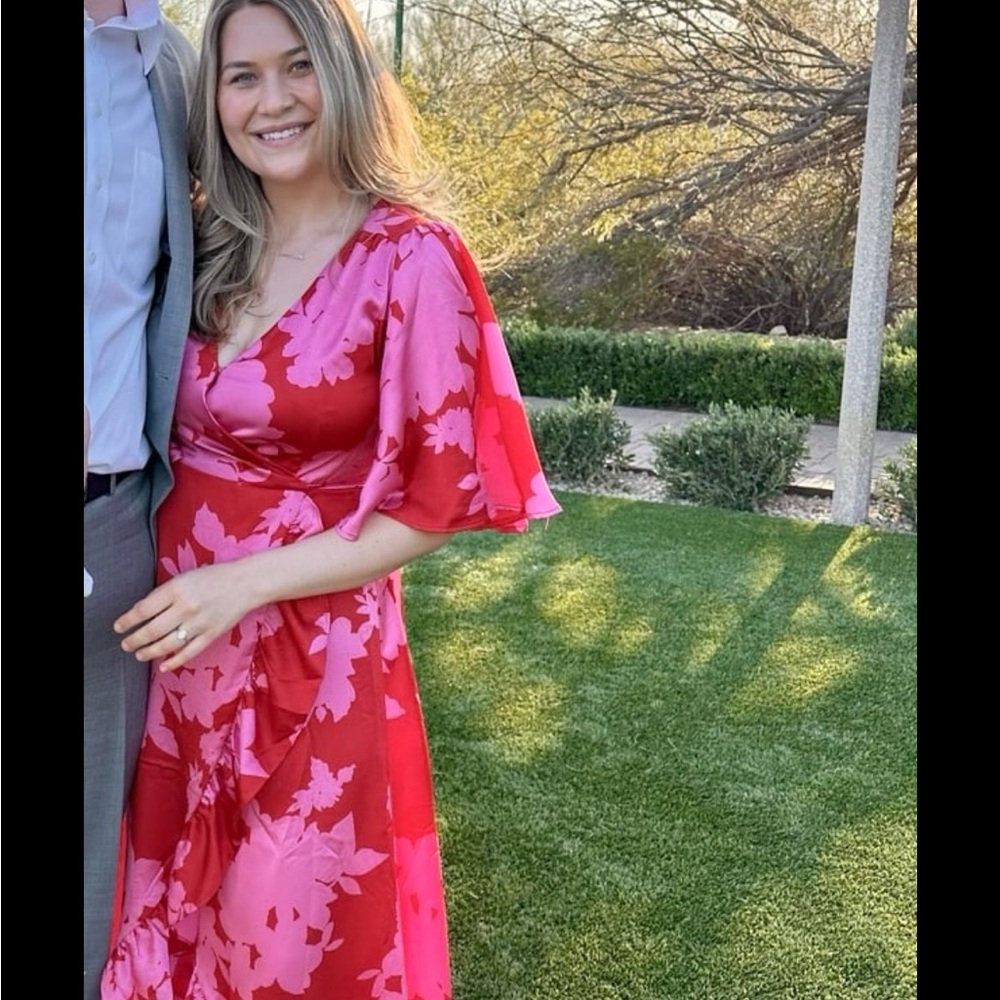 Sugarlips Vibrant Pink Floral Maxi Dress